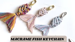 DIY MACRAME FISH KEYCHAIN  MAKRAMOWY BRELOCZEK RYBKA [upl. by Inesita]