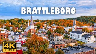 Brattleboro Vermont USA 🇺🇸  4K Drone Footage [upl. by Alaj]