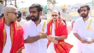 Abhiram Daggubati and Director Venky Atluri Visits Tirumala  MAABoxOffice [upl. by Oiliduab]