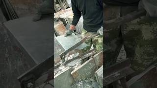 The process of professionally cutting a stone slab with grass shears [upl. by Heiner]