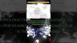 NUMERATOR vs DENOMINATOR viralvideo youtubeshorts maths [upl. by Gannon]