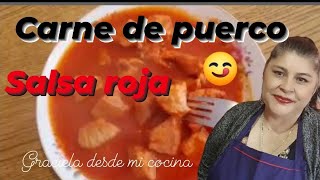 carne de puerco en salsa roja fácil y deliciosa 👌Gracieladesdemicocina [upl. by Mcmath511]