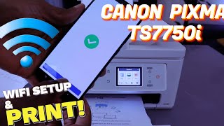 How To SetupConnect Canon PixmaTS7750i Printer To WIFI and Print [upl. by Rosenzweig]