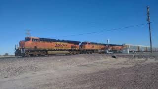 WB BNSF Autoracks Train At Newberry Springs Ca bigbossrailfanner [upl. by Zumstein]