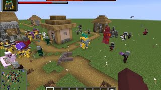 Minecraft Mob Battle Villagers vs Pillagers [upl. by Rafaellle]