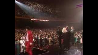 Michael Jackson Elizabeth Taylor and USA For Africa Artists singing We Are The World  1986 AMAs [upl. by Ialokin]