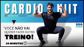 Treino CARDIO 20 minutos SÓ COM EXERCÍCIOS AERÓBICOS  HIIT em casa 500 calorias [upl. by Topping424]