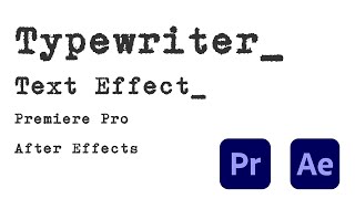 Easy Way to Create Typewriter Text Effect in After Effects and Premiere Pro [upl. by Eugilegna]