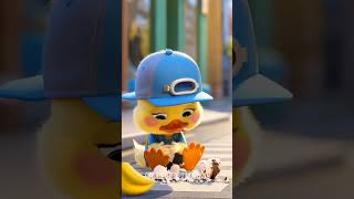 cute duck slips and drops its ice cream on the ground duck cuteducks ai shorts [upl. by Ydnic]