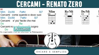 Cercami Renato Zero  Accordi Chitarra [upl. by Nivahb74]