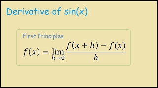 Derivative of Sinx from first principles [upl. by Osnofedli]