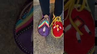 Indigenous Womens Moccasins Comparing Sizes Demo 2 [upl. by Iana]