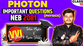 Photon MODEN PHYSICS  Important Questions  Solution  Strategy  2081NEB  Hamro Shiksha [upl. by Cyrillus]