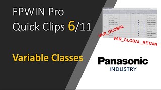 6 FPWIN Pro 7 What are Variable Classes [upl. by Yleik]