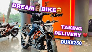 FINALLY TAKING DELIVERY OF MY DREAM BIKE KTM DUKE250😍♥️  VINOD BHATT  VB [upl. by Savage]