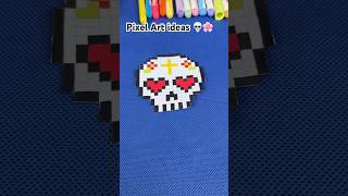 Mexican skull 💀🎃🌸 Teschio messicano 💀🍭 skull pixelart pixelartist art drawing [upl. by Housum]