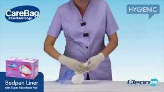 Carebag Bedpan Liner with Super Absorbent Pad [upl. by Rufus]