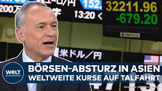 JAPAN BörsenBeben Black Monday in Asien NikkeiCrash schickt weltweite Kurse auf Talfahrt [upl. by Pinchas]