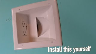 Electrical outlet install  recessed DIY for wall mounted television [upl. by Aelahs]