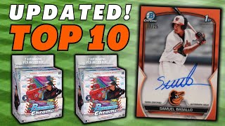 Top 10 Prospects in 2023 Bowman Chrome Updated 51824  Bowman Chrome Baseball Cards [upl. by Readus]