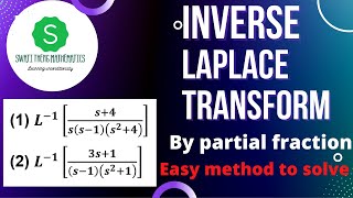 Examples of inverse laplace transform by partial fraction method bsc maths  be maths [upl. by Opalina]