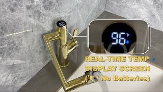 XIANPIOO Bathroom Sink Faucets LCF2401 RealTime Display Single Handle Control Rotatable Arms [upl. by Farwell]