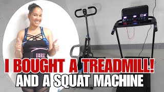 Home Gym Setup Unboxing setup and test run of treadmill amp Squat Machine workoutgear treadmill [upl. by Otreblig]