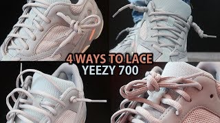 4 NEW WAYS TO LACE YEEZY 700s Featuring Yeezy 700 Inertia With On Feet [upl. by Mikel905]