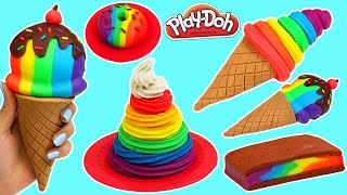 Play Doh Rainbow Swirl Desserts [upl. by Iphigenia]