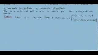 Espacios vectoriales 4 vectores linealmente independiente  dependientes por rango [upl. by Akir]