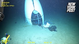 New deepsea footage gives stunning look at doomed Titan submersible wreckage [upl. by Lotti144]