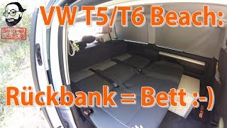 VW T52 California Beach Videoanleitung die Rückbank wird zum Bett [upl. by Herbie]