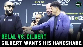 Gilbert Burns wont let Belal leave without a handshake at face off [upl. by Neva]