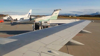 SAS Scandinavian Airlines SK4577 737500 TromsøBodøTrondheim Safety Takeoff Inflight Landing [upl. by Ahmed]