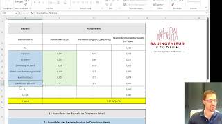 Rechenvorlage UWert homogene Bauteile Tutorial Tabelle Bauphysik  BauingenieurStudium [upl. by Frissell286]