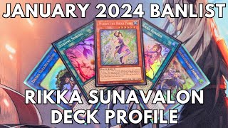 Competitive Rikka Sunavalon deck profile post January 2024 banlist TCG Yugioh [upl. by Dnomaid852]