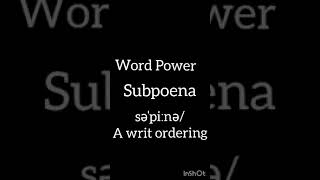 Subpoena pronunciation and meaning [upl. by Bria]