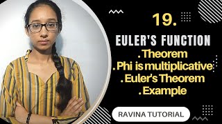 19 Eulers Function  Phi function  Eulers Theorem  Number Theory  in Hindi [upl. by Ardnasyl]