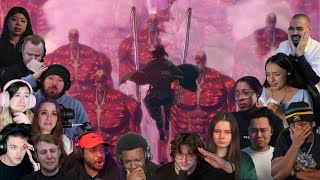 SHINZO WO SASAGEYO HANGE VS THE RUMBLING ATTACK ON TITAN SEASON 4 PART 3 BEST REACTION COMPILATION [upl. by Nnahaid]