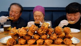 가마솥에 튀긴 닭다리와 마늘 소스 맥주까지 치맥 한 잔 Fried chicken drumsticks amp Beer 요리amp먹방  Mukbang eating show [upl. by Akemahs]