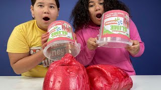 FIX THIS 20 POUND BUCKET OF VERY CHERRY STORE BOUGHT SLIME CHALLENGE [upl. by Olaznog]