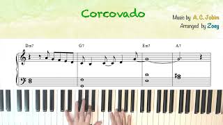 Bossa Nova quotCorcovadoquot for Beginner with Shell Voicing [upl. by Ecnerrot276]