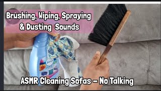 ASMR Cleaning Sofas  Brushing Wiping Spraying Dusting Sound No Talking [upl. by Afira]