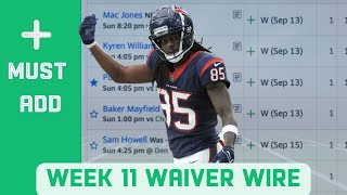 Top Week 11 Waiver Wire Rankings and FAAB Strategy ft Noah Brown Ty Chandler [upl. by Aeniah]