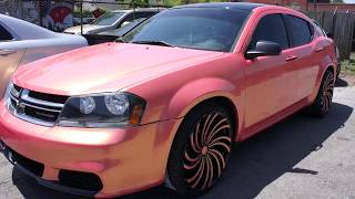 Wrapped Dodge Avenger on 22quot Starr Wheels Done by Wrap Starz [upl. by Gustin881]