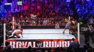 John Cena runs into The New Nexus in the Royal Rumble Match Royal Rumble 2011 [upl. by Gilda]