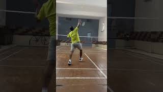 Badminton backhand drop finish goodrallyyoutubeshorts badmintonskills badminton badmintonplayer [upl. by Romeo]