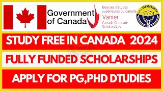 Canada Scholarships  Government of Canada Vanier Graduate Scholarship 20242025 for PG PhD Studies [upl. by Nevins117]