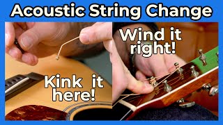 How To Change Acoustic Guitar Strings for Beginners The BEST Way Its EASY [upl. by Nwahsuq]