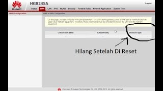 Cara Atasi Settingan WAN Yang Hilang Di Modem Huawei HG8245A Setelah Di Reset [upl. by Leamhsi869]